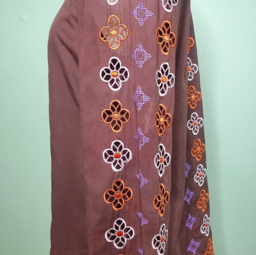 Tory Burch Long Sleeve Embroidered Peasant Top - Picture 4 of 8